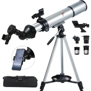 Telescope for  & Adults - 80mm Refractor Telescope with 600mm Focal Length, Tripod, Barlow Lens & Phone Adapter High  Astronomical Telescopes for Beginners, Telescopio para Adults