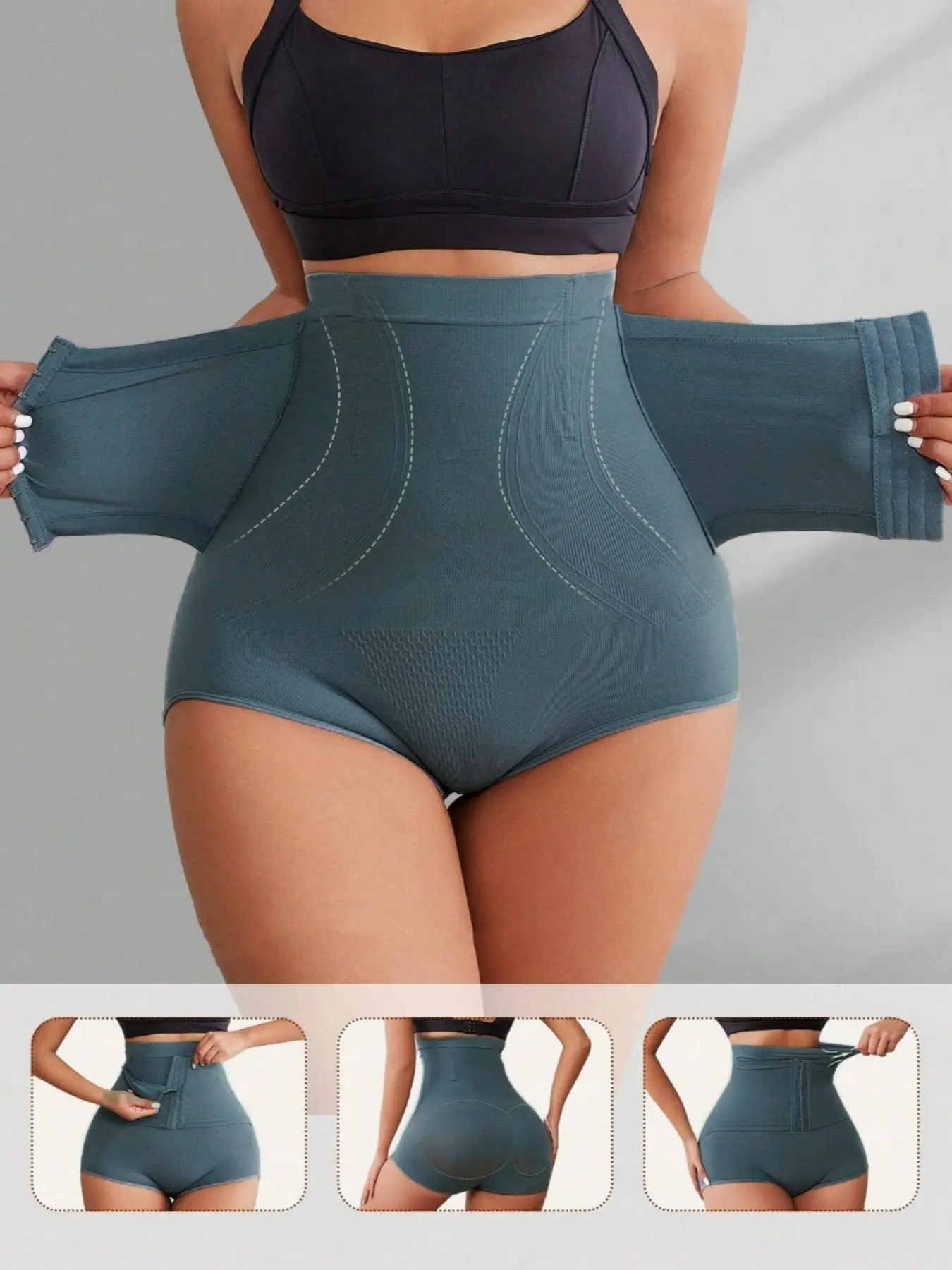 Women's High Waist Double Pressure Compression Shapewear Pants, Shorts, High Stretch Shaper,Adjustable Hook Eye Design Breathable Comfortable Bottoms,Womenswear,Tuck Garment,Highwaist Girdle Everyday