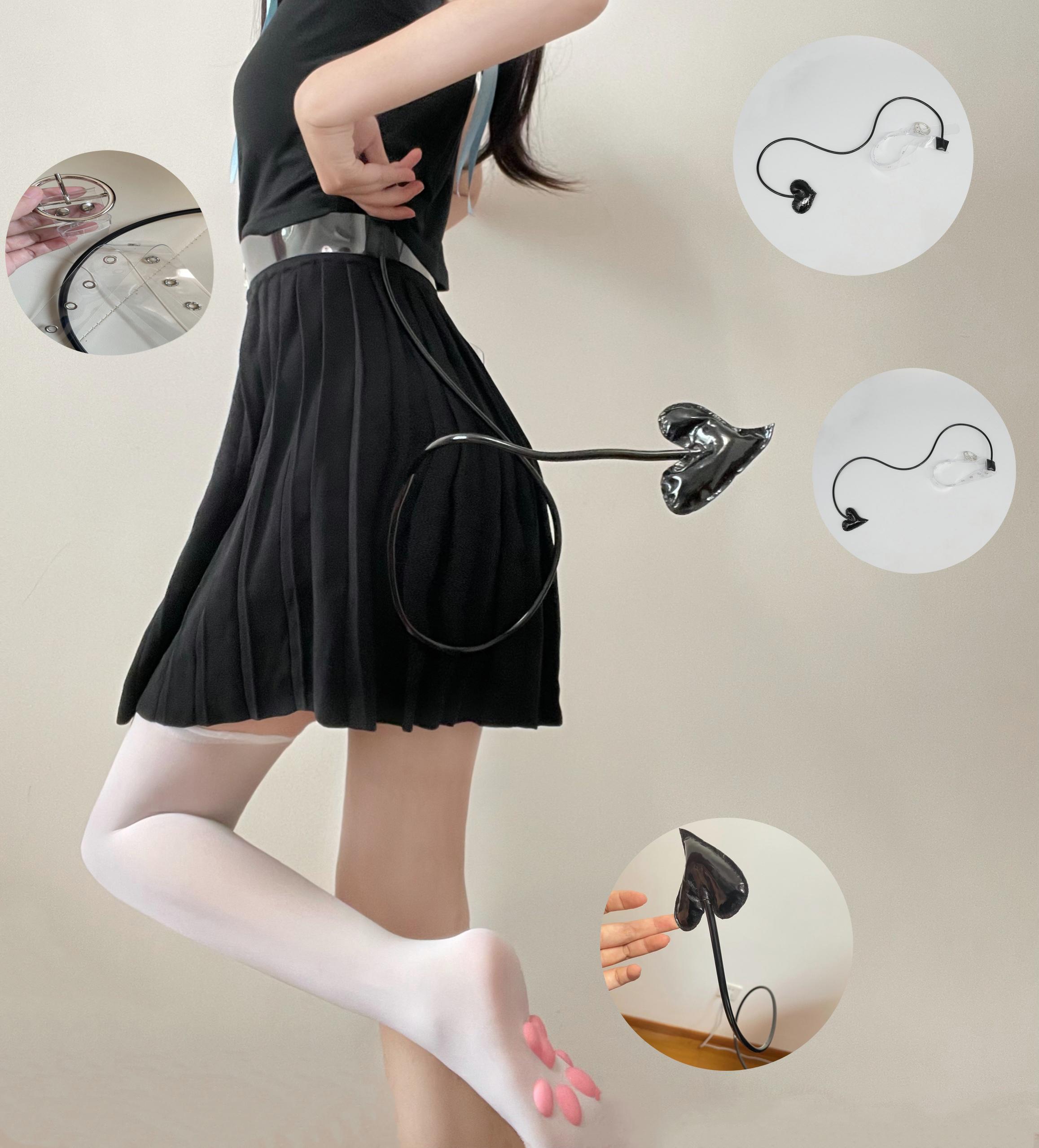 Animal Simulation Plush Furry Queen Devil Ear Wings Set Lolita Love Tail Halloween Cosplay Pros Carnival Party Cosplay Costume