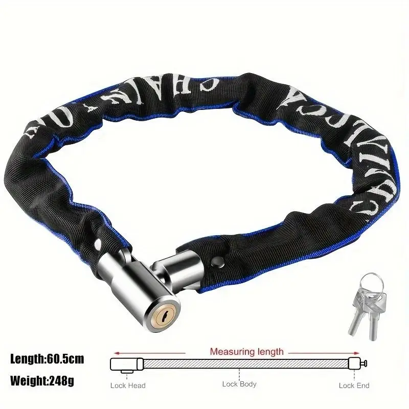 Ultra Safe Anti-Theft Bike Chain Lock, Lightweight Tungsten Steel, Cut-Proof, Polished Surface, Universal for Road & Mountain Bikes, Bicycle Lock, Bike Locks