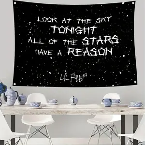 Lil Peep Tapestries Love Rapper Tapestry Wall Hanging Room Flag 180*120cm 70*47 Inches Art Home Decoration Gift Bedroom Decor Living Room Door Curtain Balcony 60x40in Glow In The Dark