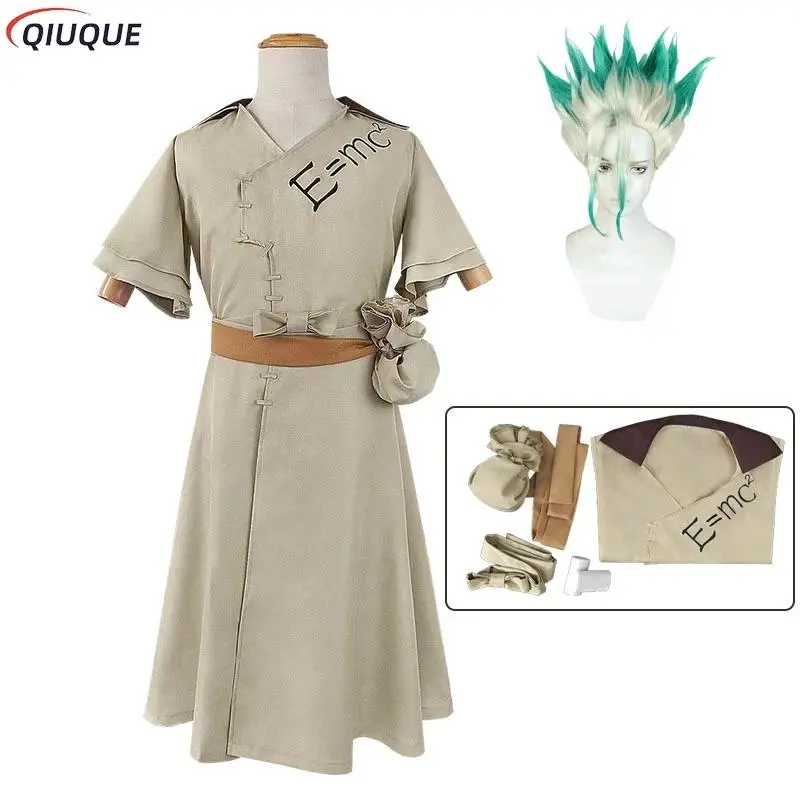 Senku Ishigami Cosplay Costume Wig Halloween Christmas Carnival Party Outfit Role Play Suit Comic Con Clothing
