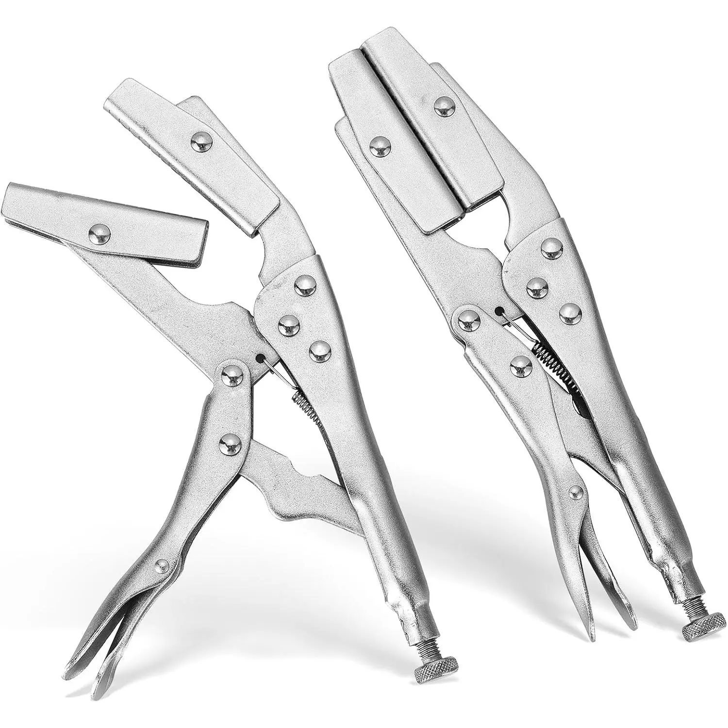 Carbon Steel 10-Inches Radiator Hose Clamp Set - Heavy Duty Self-Locking Pinch Off Pliers for Mechanic Use, Automobile Radiator Pipes, Hoses (2-Pack, Tools for Mechanics)