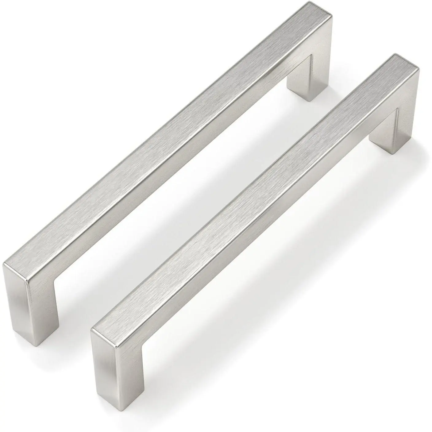 Goldenwarm 30-Pack 5-Inch Brushed Nickel Solid Metal Square Cabinet Pulls, Silver Drawer Handles, Kitchen Hardware for Cupboards & Dressers