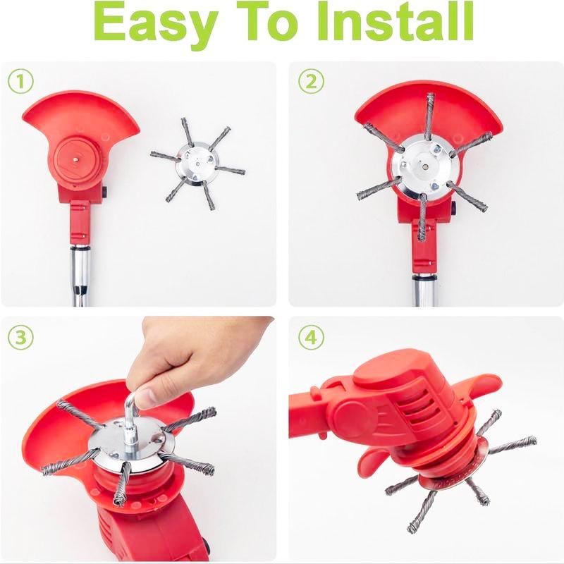 1 Pack Upgraded lithium weeding blade, 6 Inches Steel Wire Weed Trimmer Head,Replacement Weed Wacker Attachment for Electric Cordless String Trimmers,Spindle 5mm Tool