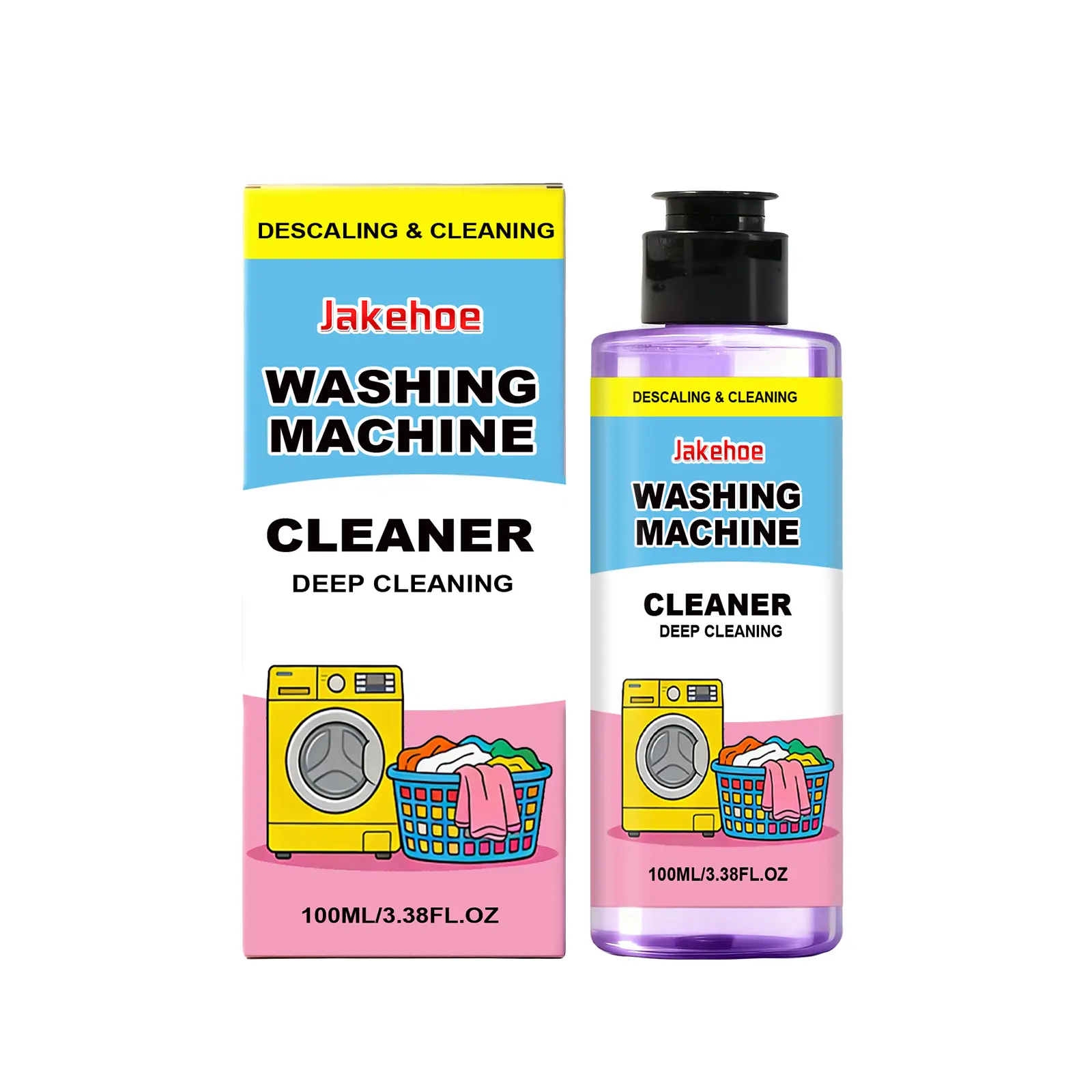 Jakehoe Household Washing Machine Cleaner - Household Cleaning Solution for Inner Drum Stain Removal, Odor Elimination, Descaling and Daily Freshness