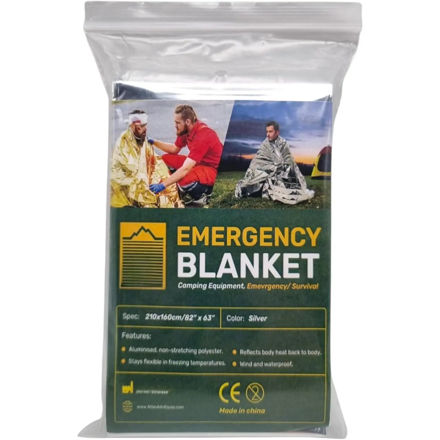 Blanket, Mylar Thermal Blanket, Gigantic Space Blanket 82" x 63" (1)