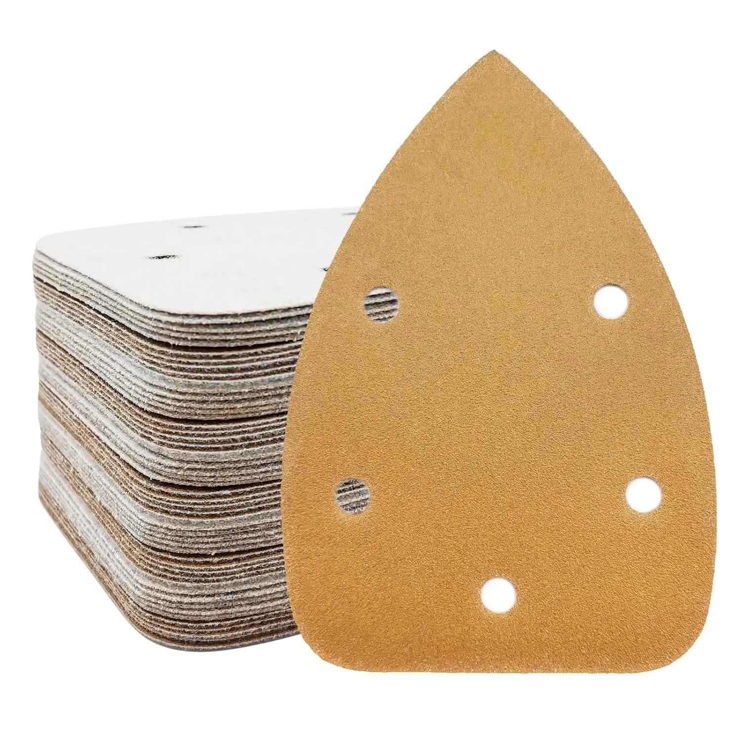 50 Pack  Sander Sandpaper, Sanding Pads for 5.5'' Detail Sanders, Hook and Loop Sandpaper Detail Sander Palm Sander Sandpaper for  Furniture Sanding Refinishing (180 Grit)