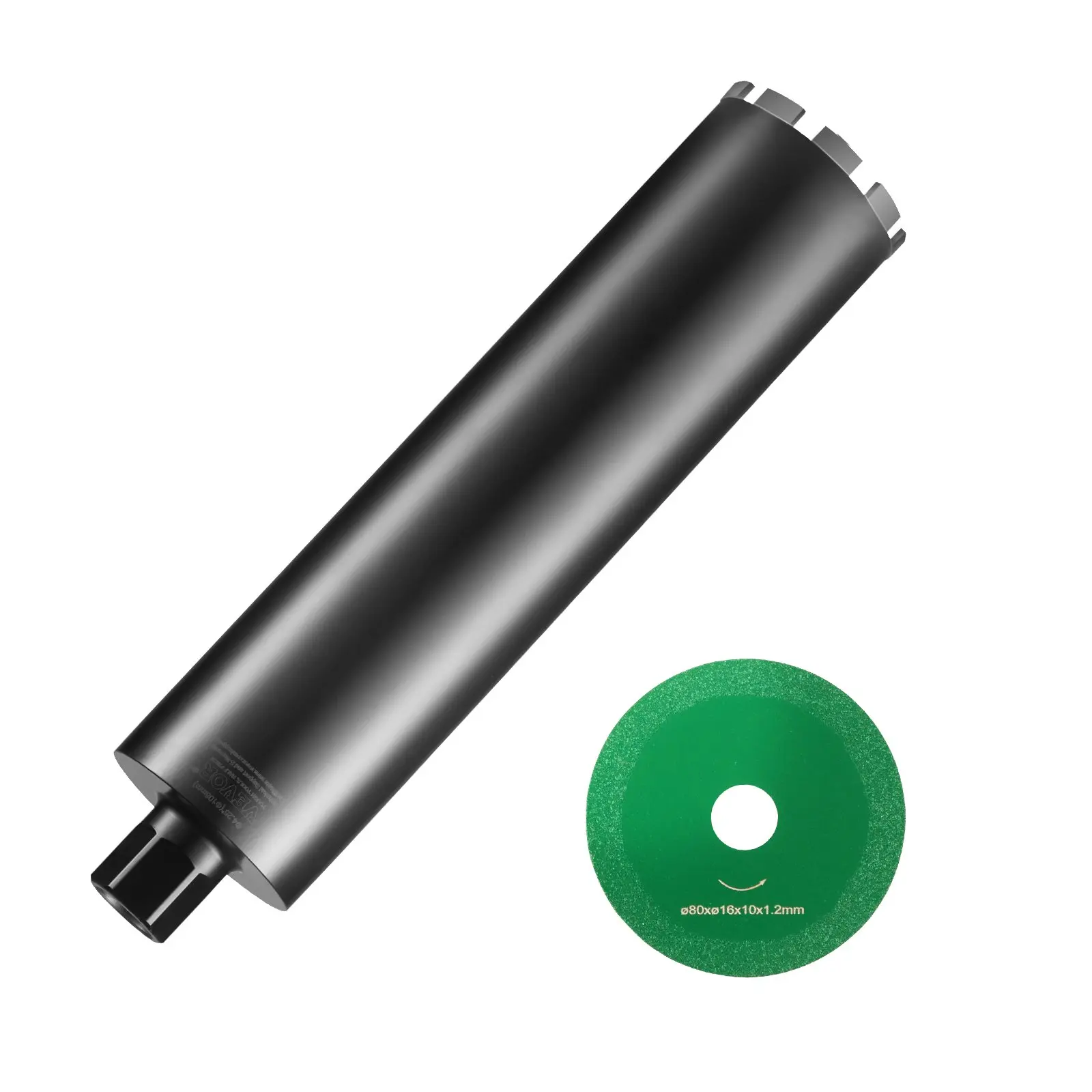 【Summerfinds】VEVOR Core Drill Bit, 4.25" Wet Diamond Core Drill Bits, 14" Drilling Depth Concrete Core Drill Bit with Saw Blade, 1-1/4"-7 Inner Thread, Laser Welding, Diamond Wet Coring Bit for Concrete Brick