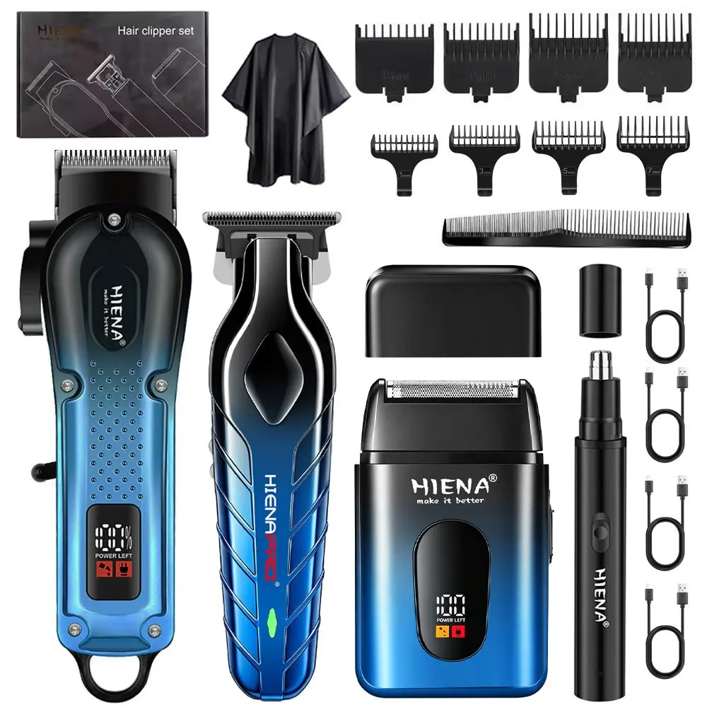 Multifunctional Men's Grooming Kit, Wireless Shaver and Body Trimmer with LED Display, Rechargeable Razor Set, Home Haircut Kit with Guided Comb, Perfect Christmas, Father's Day, and Birthday Gift for Men