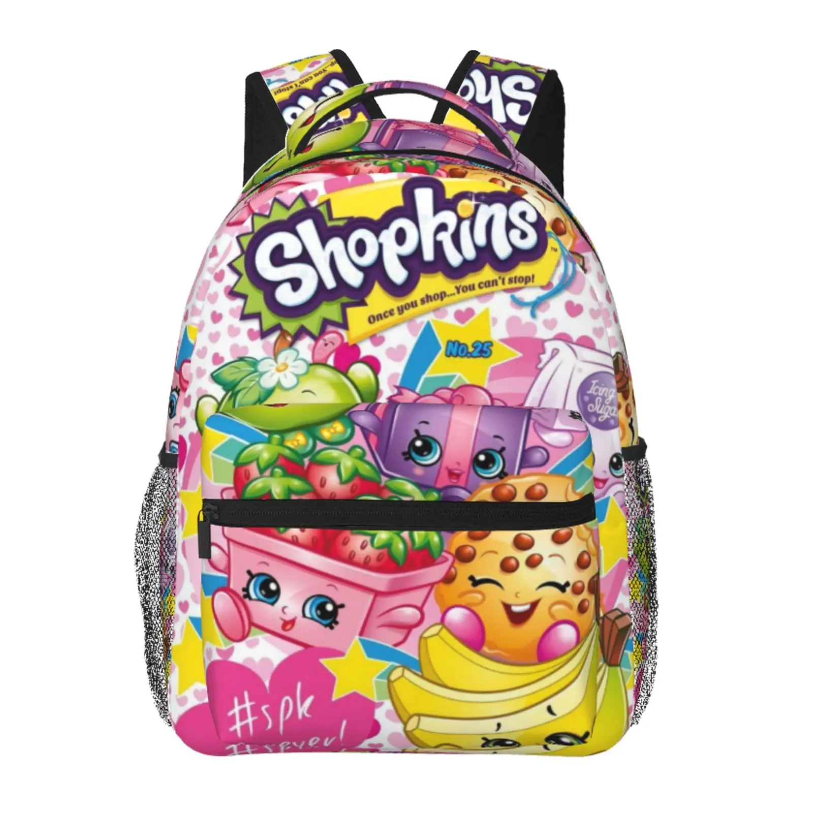 Anime Backpack Shopkins4 School bag Cute Girls Boys Teens Backpacks Kawaii Kids Lightweight backpack with adjustable straps Bookbag with for office travel bag