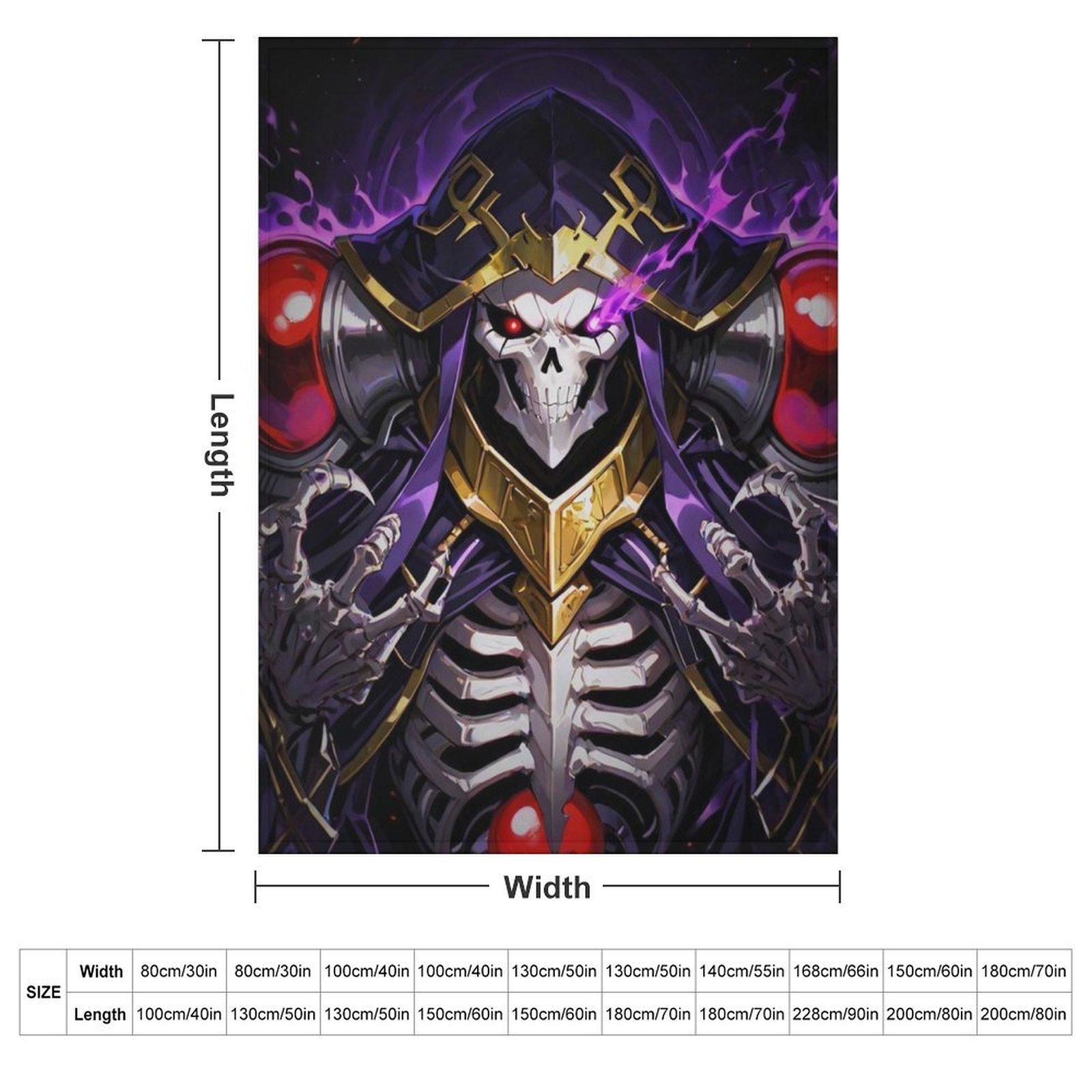 Overlord Ainz Ooal Gown Anime Throw Blanket, Soft Flannel Momonga Blanket, Cozy Anime Decor for Couch Bed, Anime Lover Gift