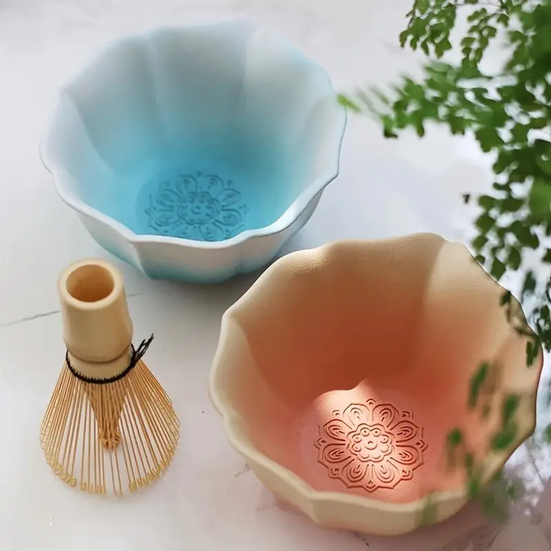 Traditional Japanese Matcha Whisk Set, 6 Pcs Aesthetic Ceramic Matcha Bowl with Spout, Whisk Holder, Stainless Steel Sifter & Bamboo Scoop, Complete Matcha Kit Gift for Tea Lovers