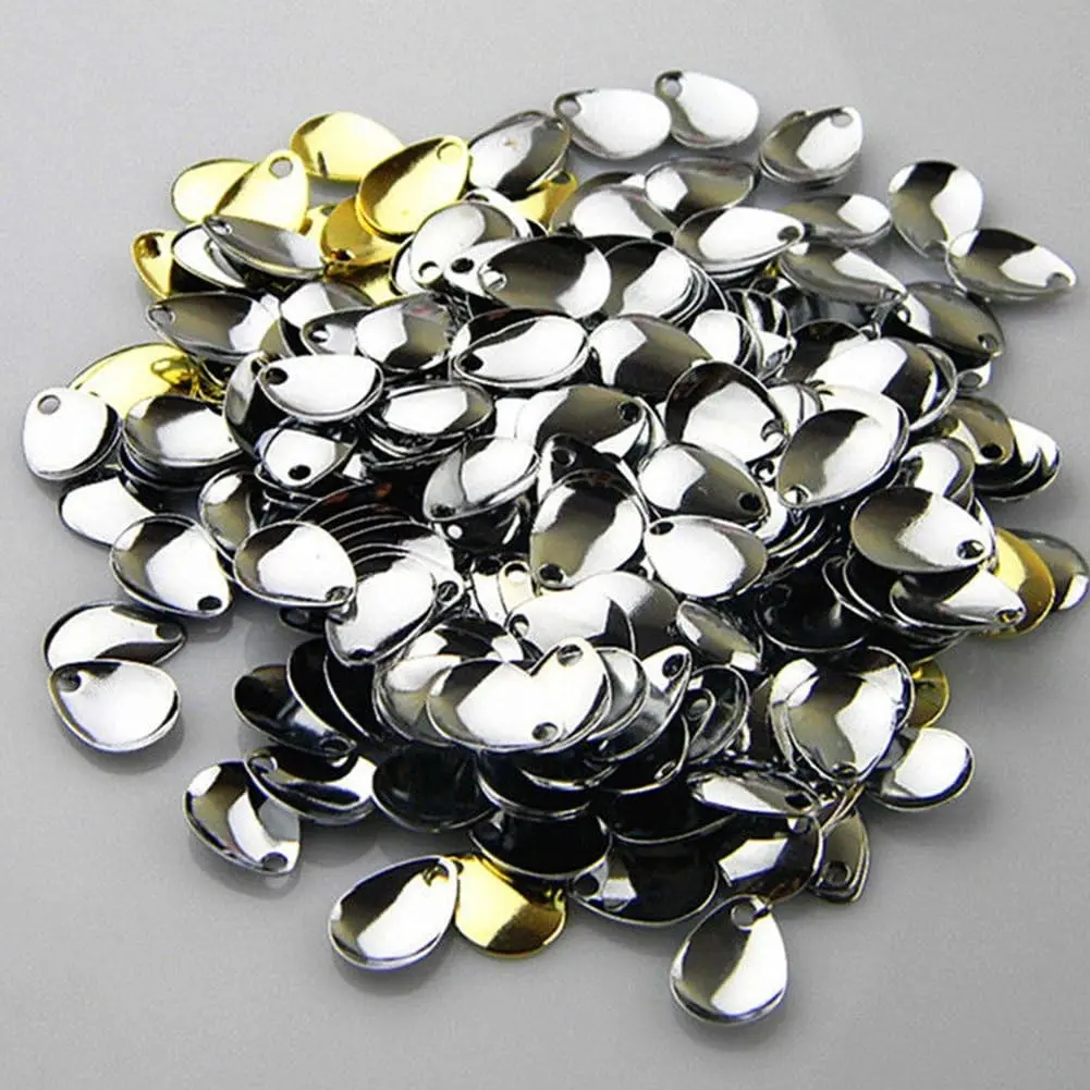 50pcs Deep Cup Copper Fishing Attractor Spinner Blades DIY Fishing Lure Accessories for Hard Lures Worm Spinner Baits Spoons Rigs Making