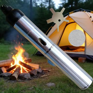 Camping Essential Windproof Lighter with Storage Bag, Reusable Flameless Lighter for Campfire, Hiking, Emergency,6-15 Days Delivery