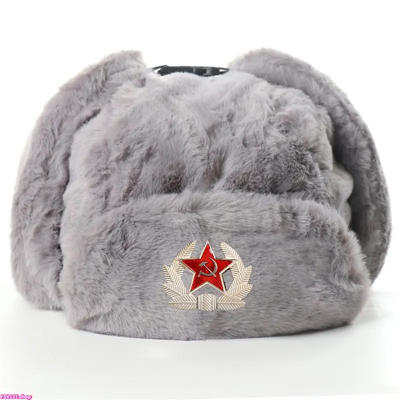 Plush Faux Mohair Ushanka Hat for Men, Insulated Russian-Style Winter Accessory with Windproof Ear Flaps, Unique Cold Weather Gift, Men's Accessories, Unique Gifts For Man