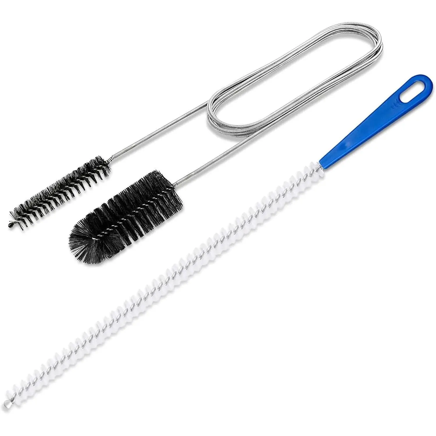 Flexible Drain Brush, 61'' Long Pipe Cleaner+ 17.7'' Sink Unblocker Tool | Drain  Bathroom,Washing Machine Cleaner for Drain Hose,Double Ended Nylon for Curved Pipes and Slim Holes