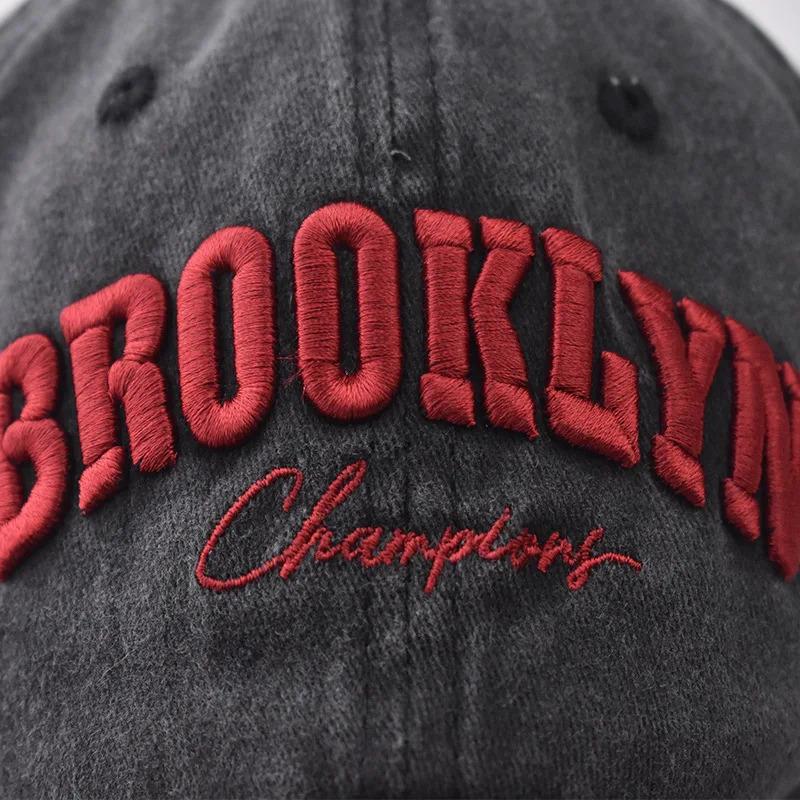 Retro brooklyn Letter Embroidery Baseball Caps Spring Summer Men Women Cotton Adjustable Casual Hat Hip Hop Streetwear Sun Hats