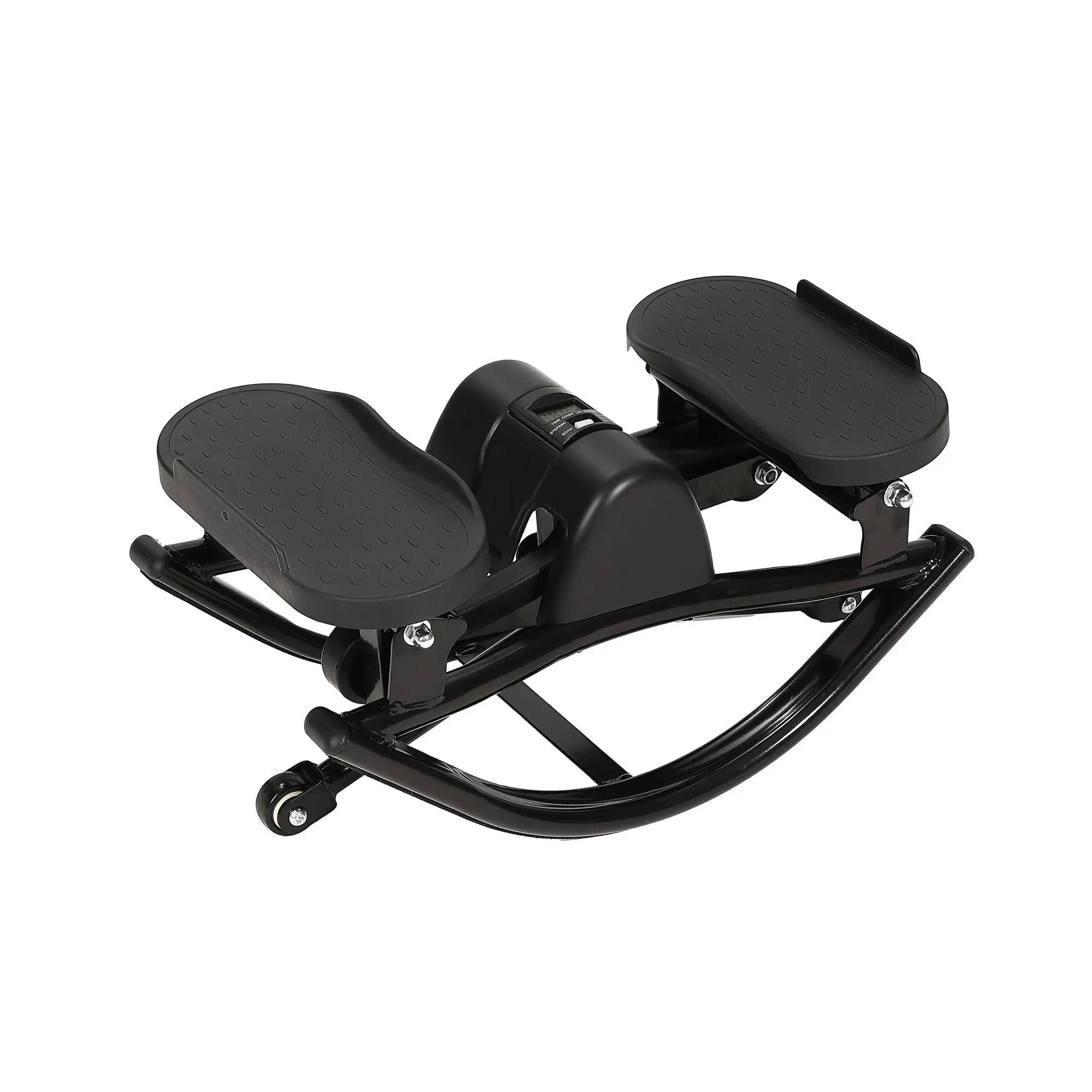 【GARVEE】Dual-Motion Rocking Mini Stair Stepper with Resistance Bands – 350 lb Heavy Duty – Side-to-Side Low-Impact Cardio Trainer – LCD Monitor & Non-Slip Mat