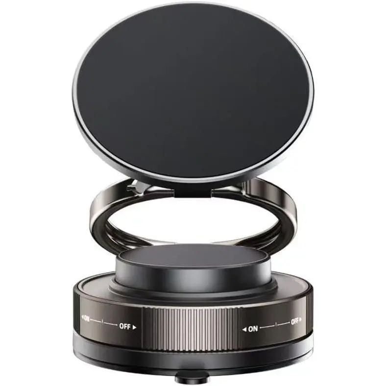 Vacuum Magnetic Suction Phone Holder,Doubled Sided Universal Cellphone Holder Stand for Car/Home/Smooth Surface/Mirror/Glass Foldable and Retractable Vacuum Magnetic Suction Phone Mount Bracket(B)