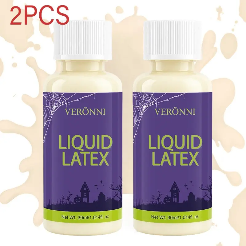 VERONNI 2-Pack Quick-Drying Liquid Latex Special Effects Face & Body Paint Set 60ml, Perfect for Halloween, Theater, Film, and Photography Makeup, Suitable for, Wound, Blister, Burn Effects