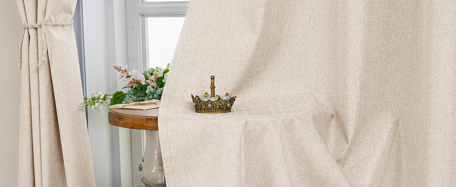 100% Blackout Curtains for Bedroom, Black Out Curtains 96 Inch Long, Room Darkening Curtains for Living Room, Long Grommets Drapes, Thermal Curtains(2 Panels, Beige)