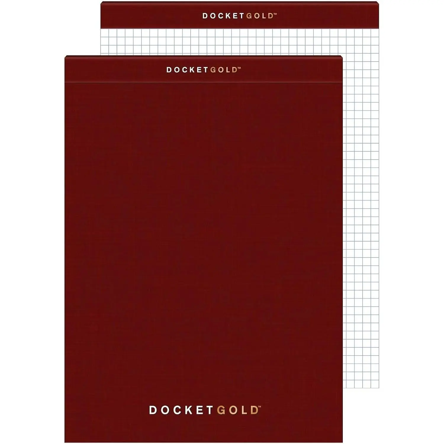 Docket  - 1 Pad -  Weight Graph Paper, 8.5" x 11", 4 x 4 Graph Ruled  Front and 1/4" Narrow Ruled  , Reinforced Backing, Burgundy Cover, 80 Sheets per Pad (63752)