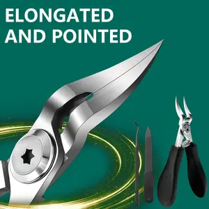 A Set Of 3 Nail Clippers Specially Designed for Thick Inner, Suitable for Adults And The Elderly with Thick And Hard Nails.This Embedded Manicure Tool Is Suitable for Both Men And Women.Made Of Stainless Steel with Sharp And Curved Blades.