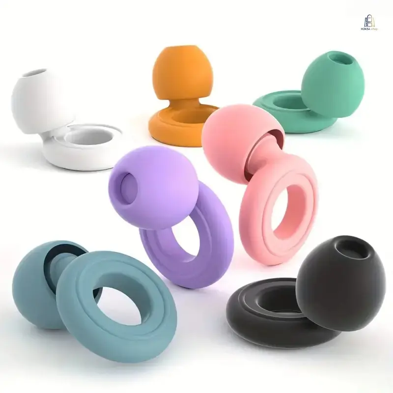 1-Pair Soft Silicone Swimming Earplugs Set with Spare Parts, Skin-Friendly Noise-Reducing Sound Insulation Earbuds for Sleeping, Travel Use, Travel Sleep, Unisex