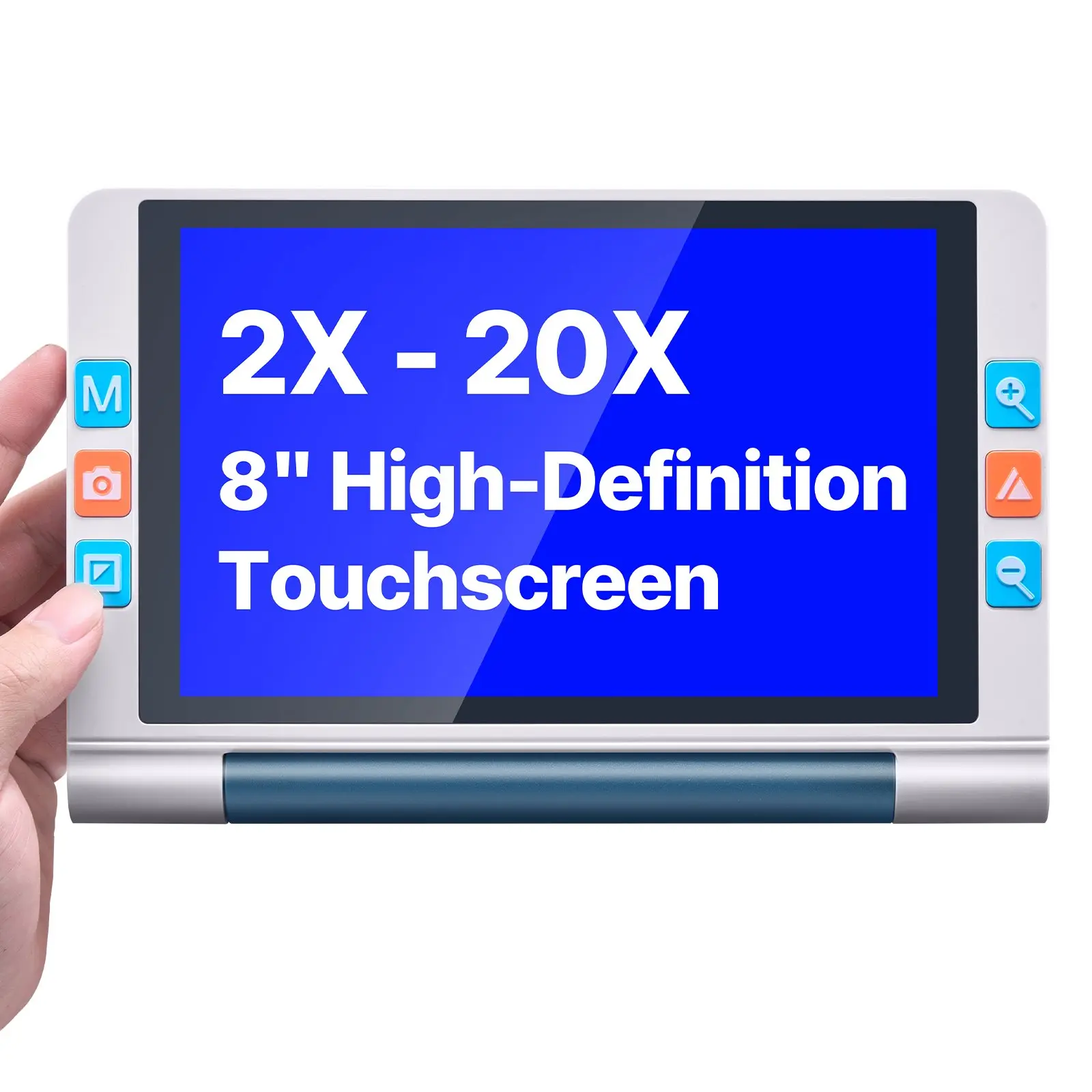 VEVOR Portable Digital Magnifier, 8-inch Touchscreen Electronic Video Magnifier for Low Version, 2X - 20X Electronic Reading Aid with 13MP Auto-Focus HD Lens, 26 Color Mode, HDMI Output 16GB Storage
