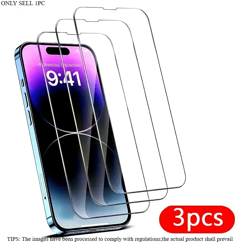 3-Pack High-Gloss Clear Screen Protector - Full Coverage Anti-Fingerprint Protective Film for iPhone 17/16/15/14/13/12/11/XR, Cellphone, Smartphone, Scratch & Shatter Resistant Mobile Accessory