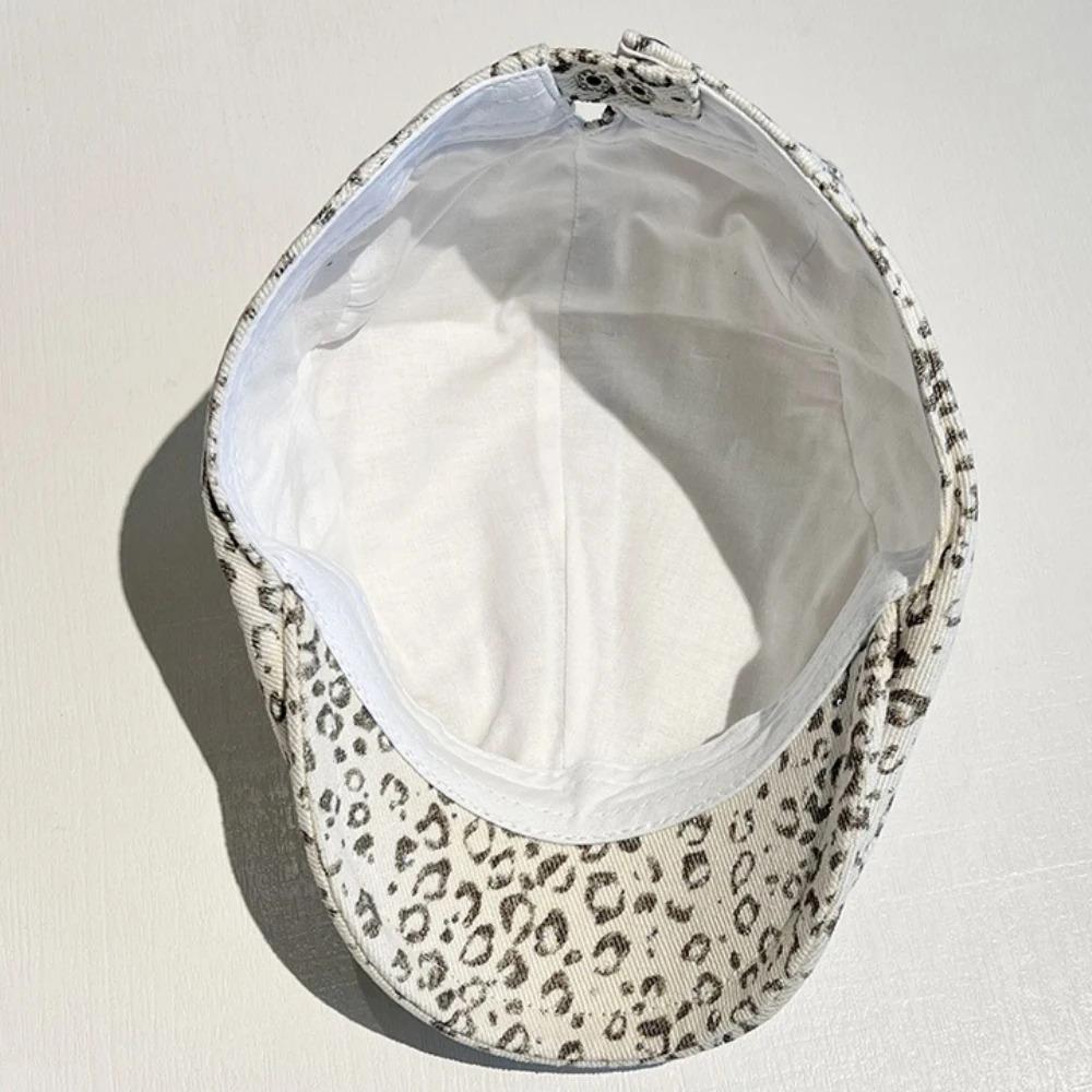HT4874 Berets Shiny Spring Autumn Hat Men Women Leopard Artist Painter Beret Hat Male Female Ivy Flat Cap Adjustable Beret Caps