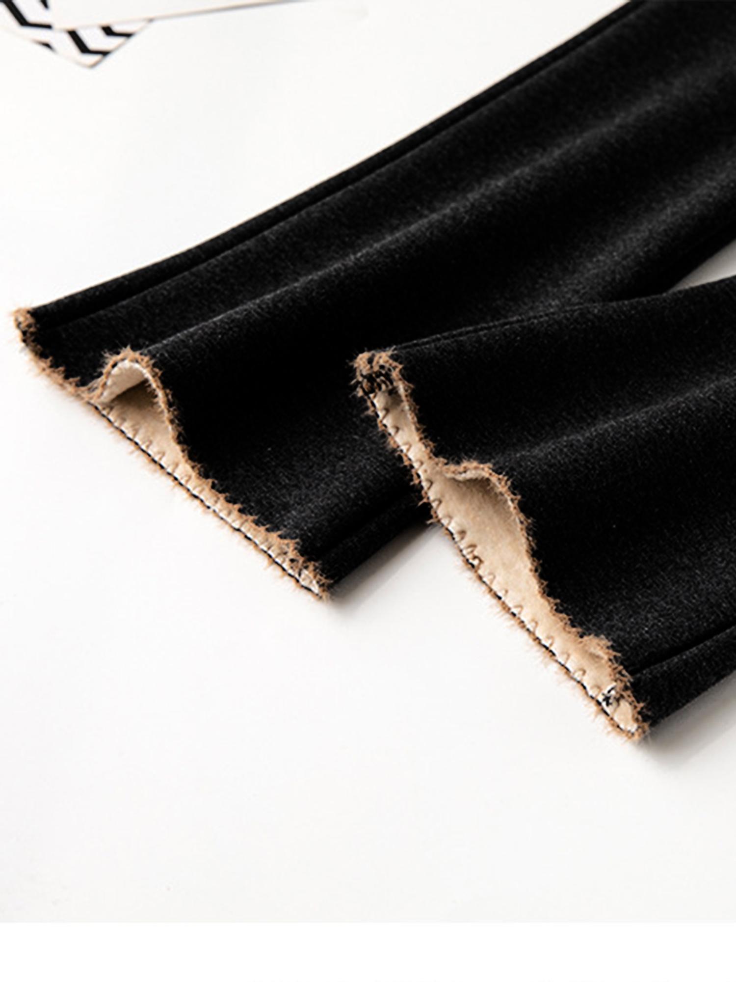 Girls' Fleece-Lined Thickened Flared Pants - Korean-Style Slim-Fit Winter Warmth with Elastic Waist & Flared Leg, Soft Fleece Lining, Loose Fit Casual Pants for Fall/Winter, Solid (Candy-Colored Options Available) - Everyday & Special Occasion Outfi