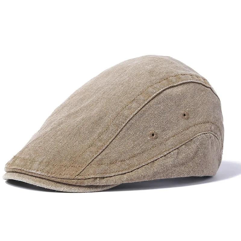 2025 New Styles Spring and Summer Retro Distressed Denim Men's Beret British-style Women's Visor Newsboy Cap and Painter's Hat