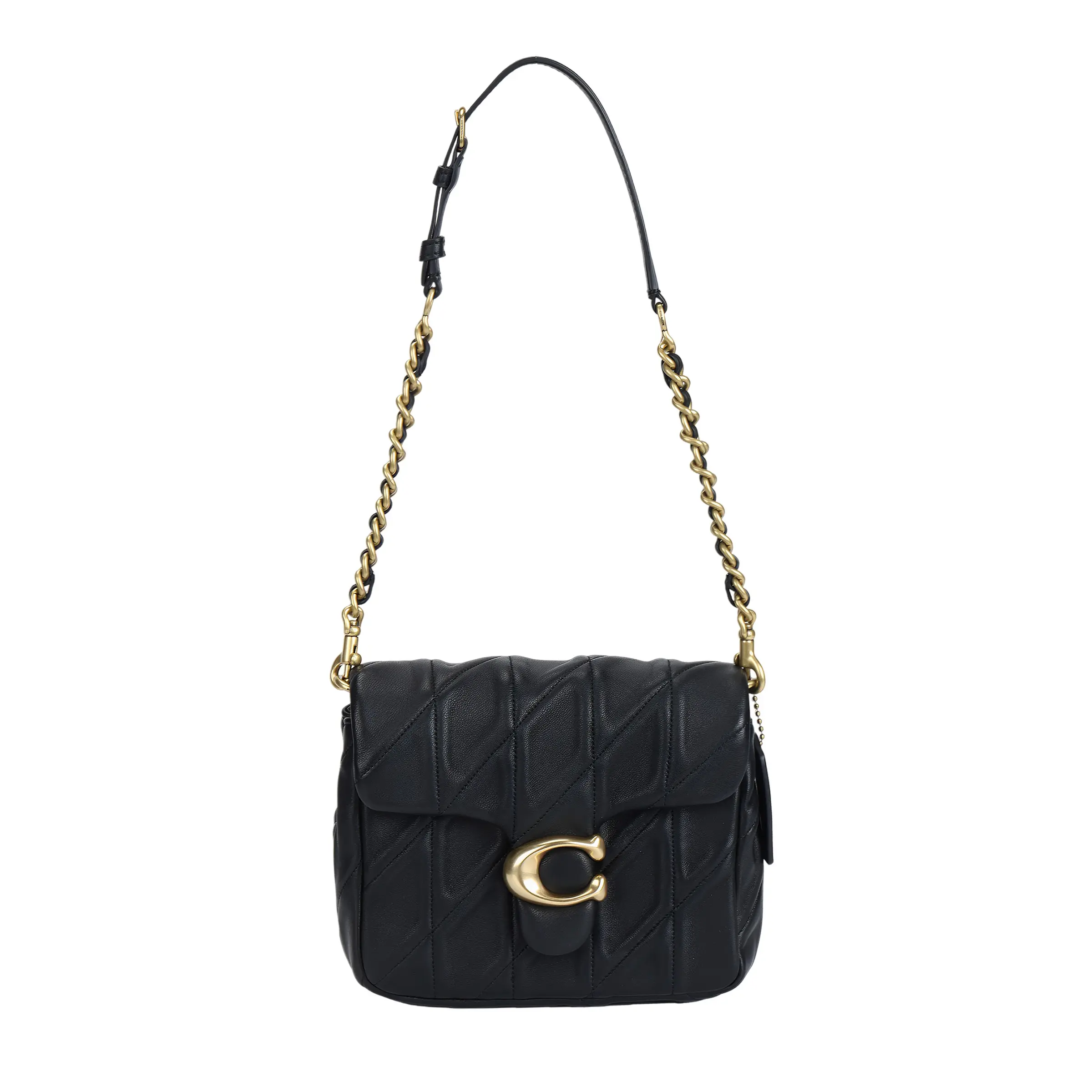 COACH Times Square Tabby 17 Crossbody Satchel for Women – Leather Flap Closure Bag in Black