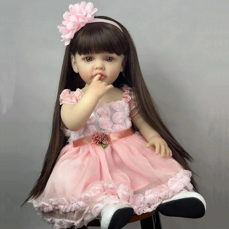 Realistic Reborn Doll, 1 Set Cute Soft Silicone Newborn Doll with Hand-painted 3D Eyelash and Lifelike Hair & Accessories, Birthday Gift for Kids, Gift #TOP PICKS