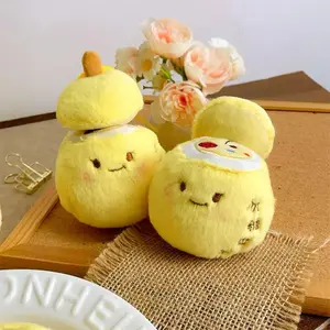 Funny Snow Pear Plush Keychain Cartoon Retractable Fruits Toy Backpack Decorative Pendant Car Key Chain Accessories Gifts