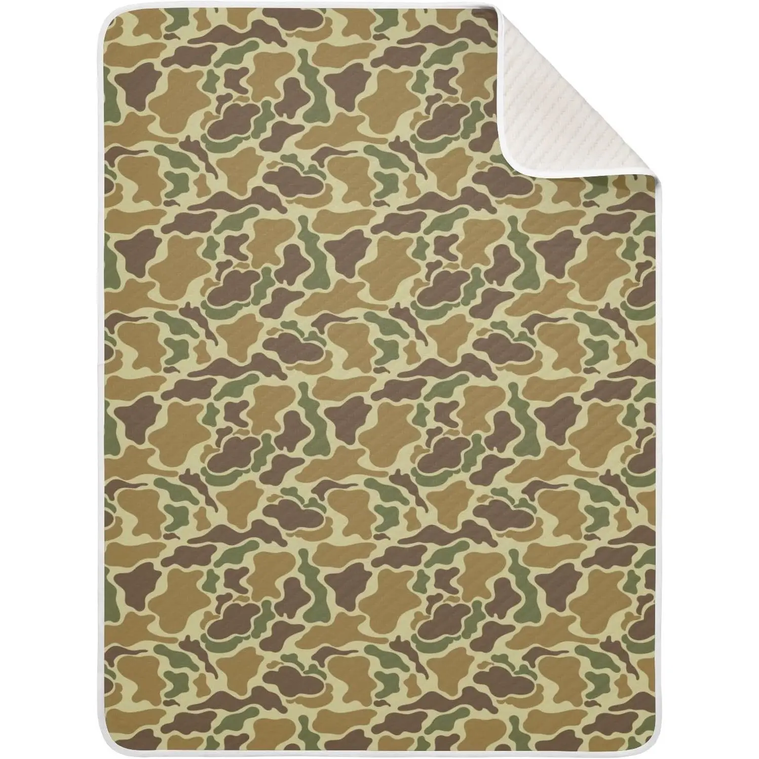 Baby Blanket for Boys Girls Vintage Camo Green Nursery Swaddling Wrap Camouflage Retro Brown Army Soft Unisex Toddler Blanket Receiving Crib, 30x40 Inch