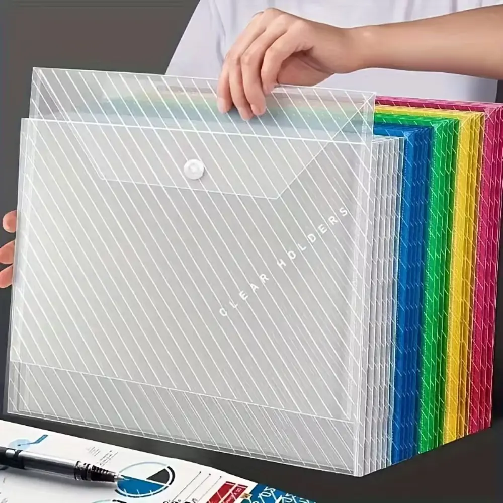 5/10 Transparent Color File Bags - Durable PP Material - Ideal for Organizing and Storing Files - Perfect for Schools and Office Organizations!