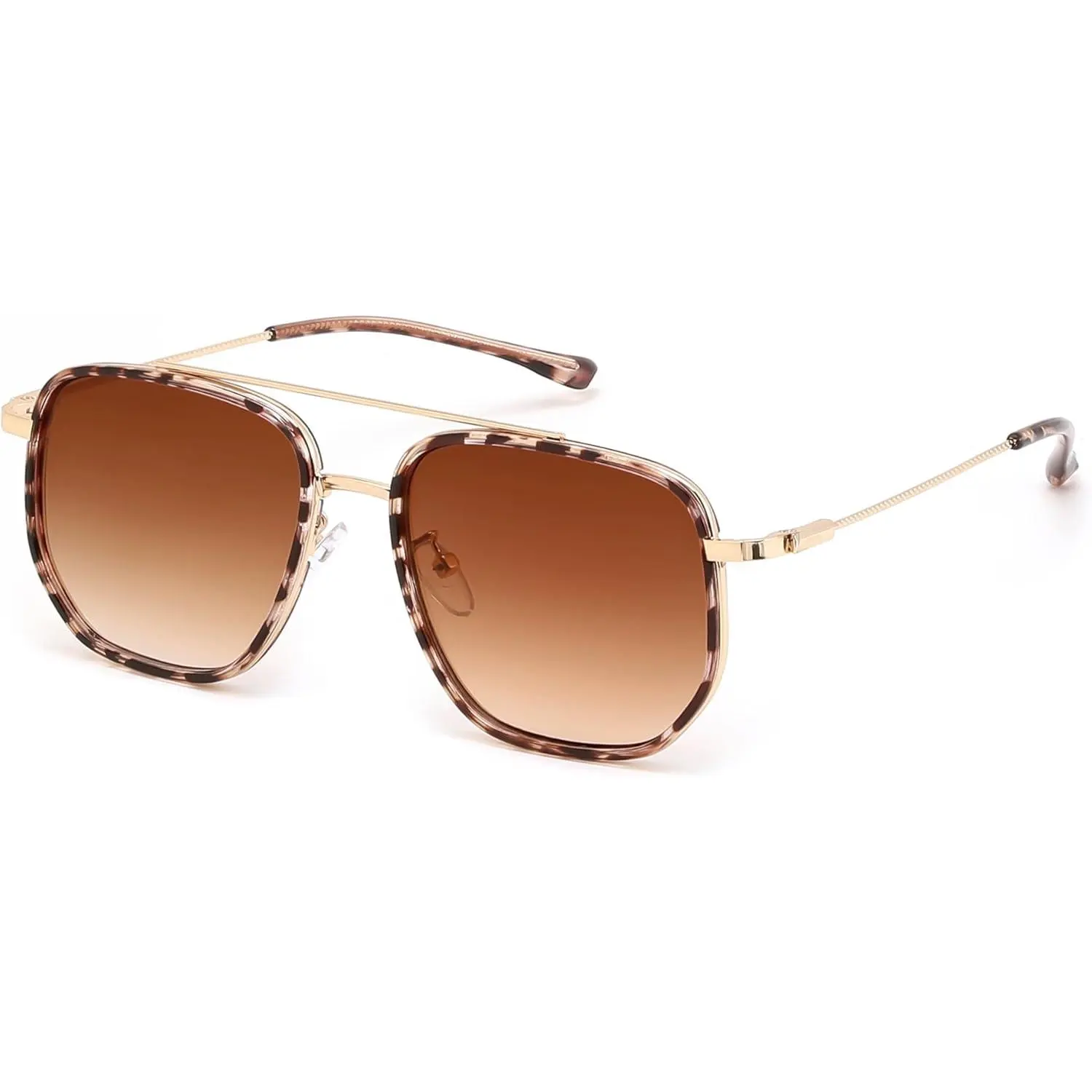 FEISEDY Vintage Aviator Eyewear, Retro Square Metal Frame Sunglasses for Women & Men, Trendy UV-Protective Shades (Model B0371), Men's Sunglasses, Stylish Accessories