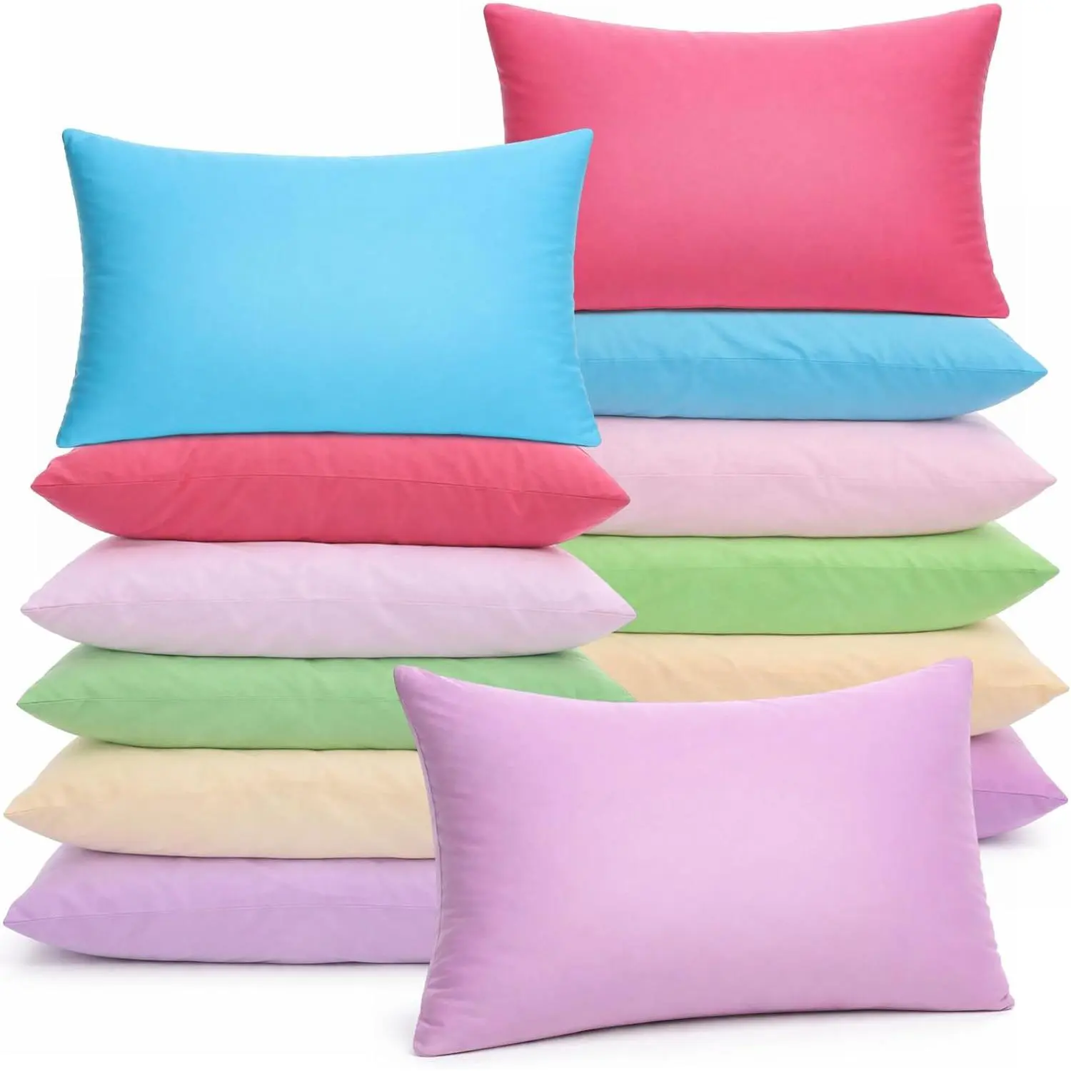 12 Pack Mini Pillows for  9.1 x 13.8'' Small Travel Pillow Bulk Soft Breathable  Pillow for Nap Travel    Purse Insert (Dark Color)