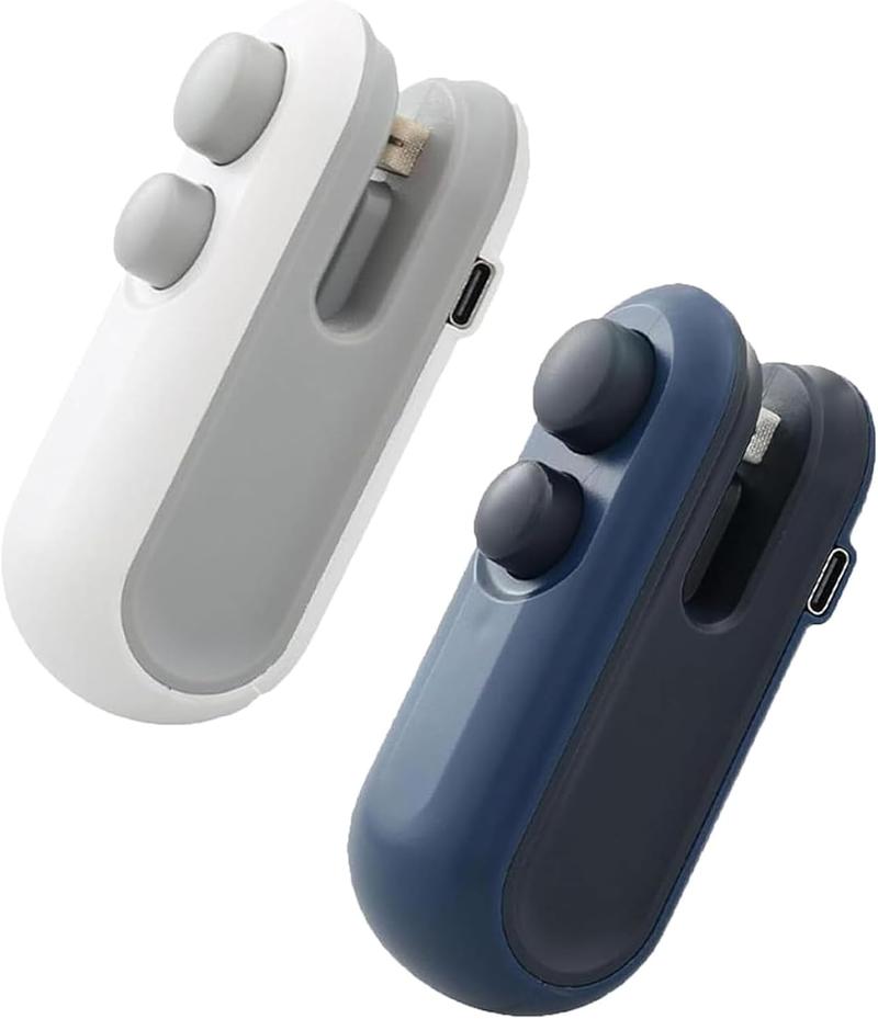 2PCS/3PCS 2 in 1 Mini Sealer and Cutter, Portable USB Rechargeable Snack Sealing Machine, Handheld Heat Seal Device for Food Preservation