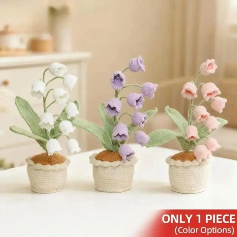 Sports & Outdoor Accessories Handmade Crochet Lily Flowers - 2026 Mini Knitted Eternal Artificial Potted Decorative Ornament, Boho Romantic Home Desktop Decorative Item, Unique Mother's Day Gift for Women