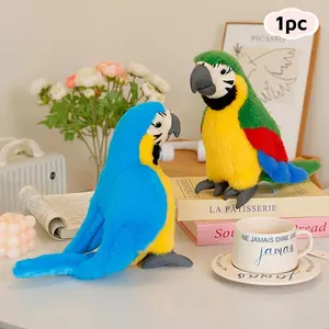 1pc Adorable Parrot Animal Plush Toy, Fluffy Parrot Bird Stuffed Animals Plushies, Kawaii Home Decor, Cartoon Parrot Plush Doll, Perfect Gift for Halloween And Christmas, Ideal Birthday Gift for Children
