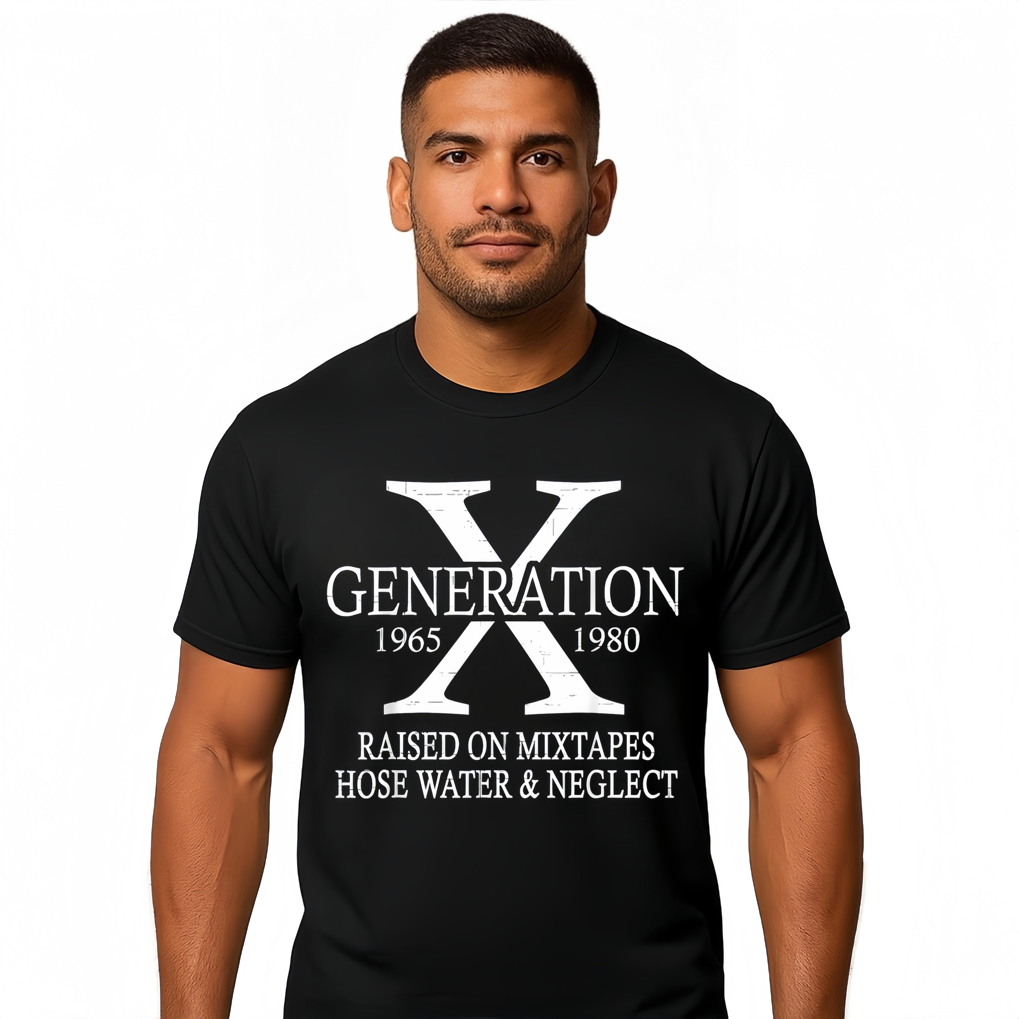 Retro Casual Short Sleeve T-Shirt for Gen X Raised on Mixtapes Hose Water and Neglect