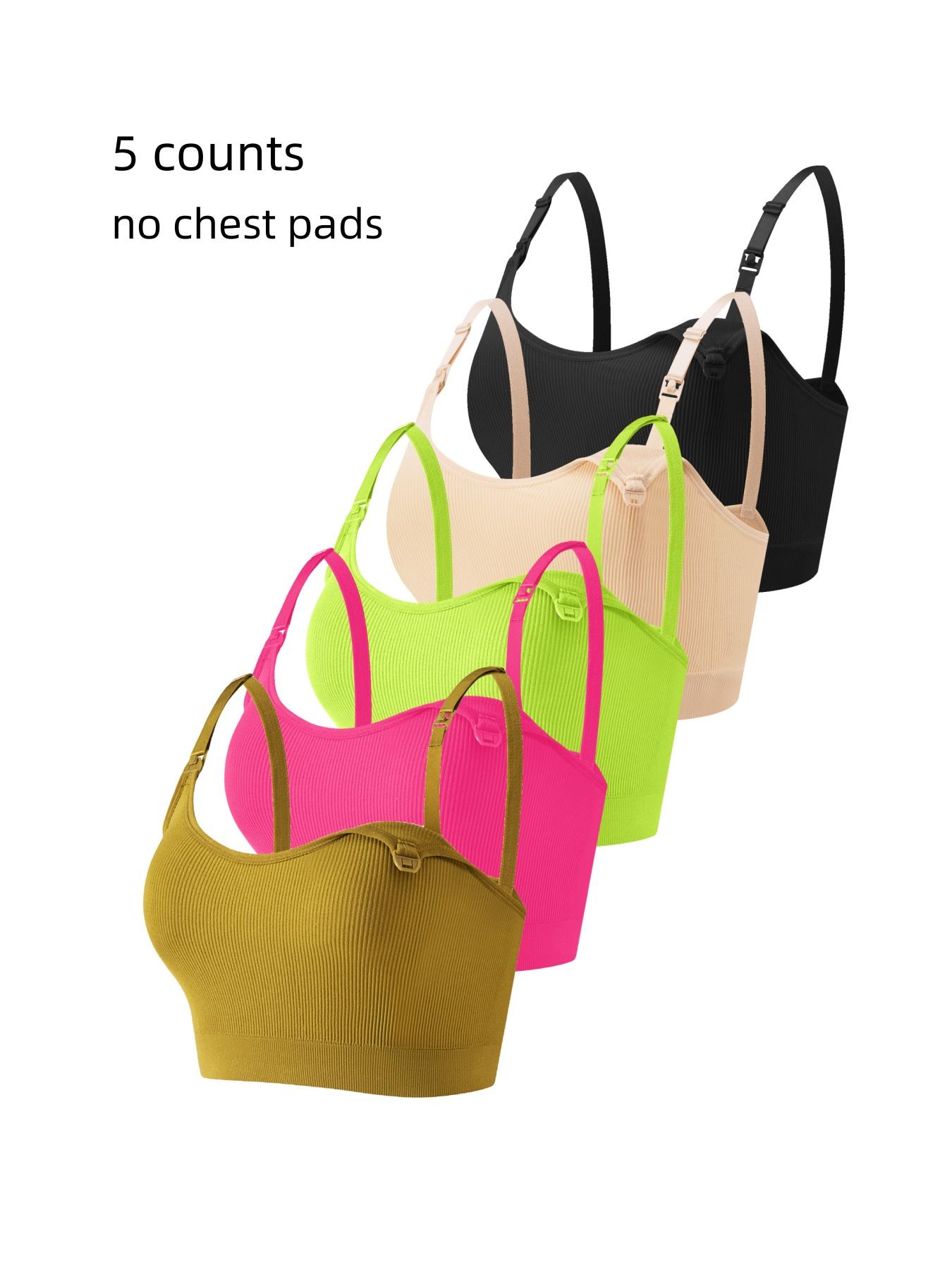 Solid Ribbed Adjustable Strap Wireless Bra, Comfort Maternity Lingerie Bra for Women, Maternity Lingeries for All Seasons