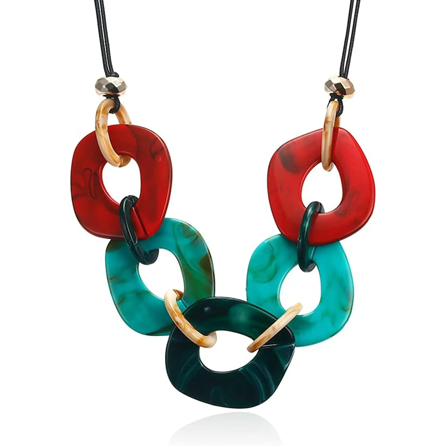 Punk  Geometric Choker Necklace Colorful Adjustable  Acetate Sweater Chunky Necklaces  Large Choker  Delicate Statement for Women Fashion