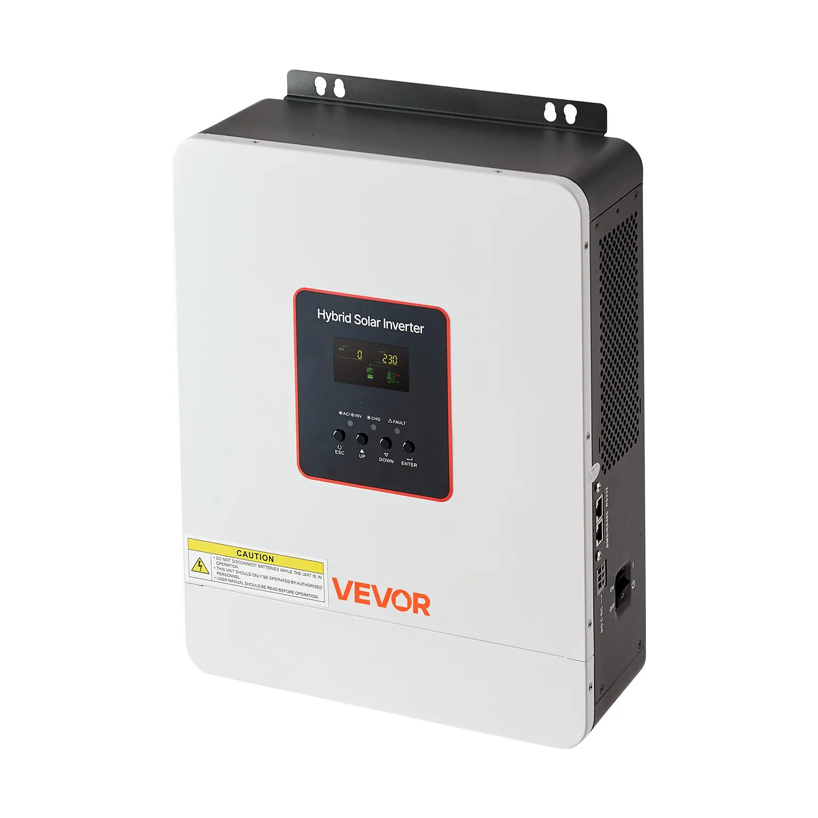 【DealsForYouDays】VEVOR 3000W Max Hybrid Solar Inverter Single Unit, 24V DC to 230V AC Pure Sine Wave, Built-in 80A MPPT Solar Controller, Energy Conversion, Compatible with Lead Acid Lithium Batteries, for Home Off-Grid Use, Sheet Metal