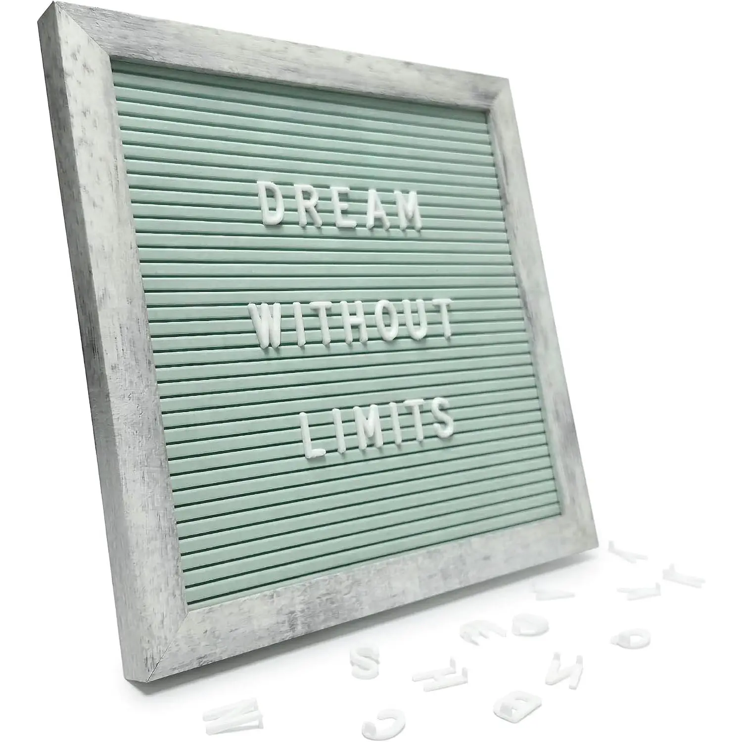 Rusti Turquoise Felt Letter Board 10x10 Inh, 336 Letters with Stand | hangeable message board with stand and wall mount for home displays, reative workspaes and small spaes