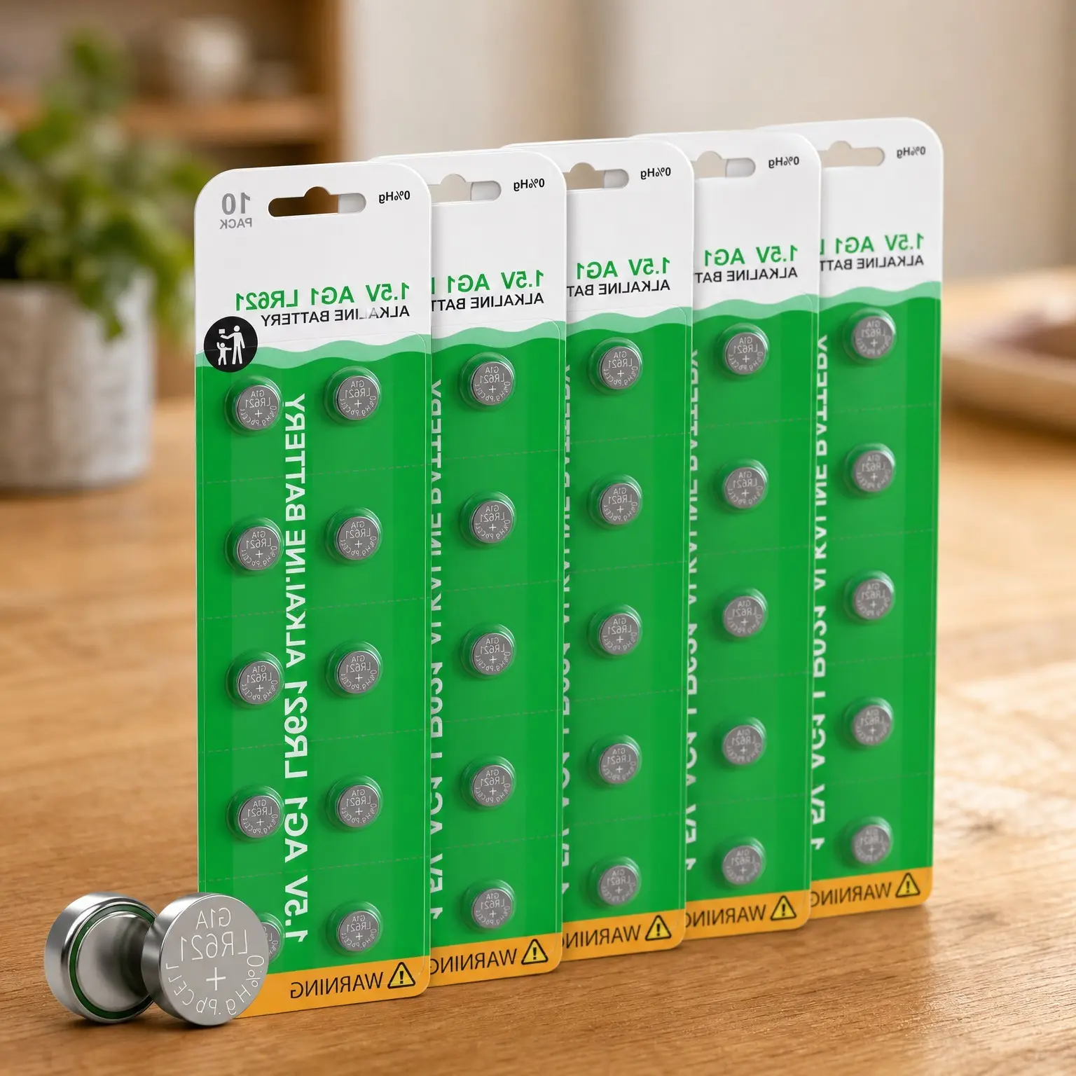 SR621SW Watch Battery 100 Pcs, AG1 364 363 Alkaline Coin Button Cell Batteries, LR621 Green BatteryGift